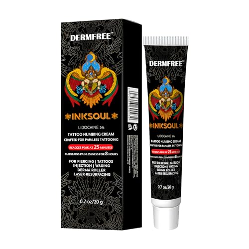 8 Hours Maximum Strength Tattoo Numbing Cream,5% Lidocaine Numbing Cream,Painless Tattoo Numbing Cream for Tattooing, Piercing, Waxing & Injections,Hemorrhoid Treatment