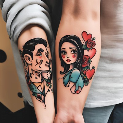 Cartoon Creatures - best Tattoos for couples