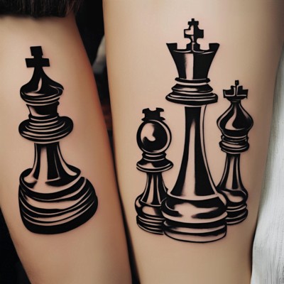 Chess Pieces Tattoo - Couple Matching Tattoo