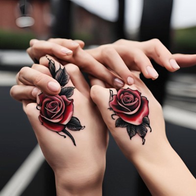 Flower Tattoos - Couple Matching Tattoos