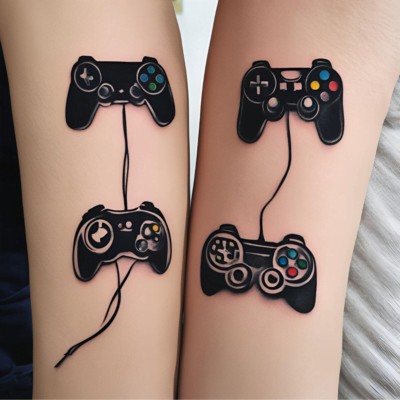 Gamer Couple Tattoo 