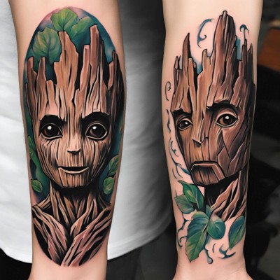 Groot Matching Tattoo for Couples