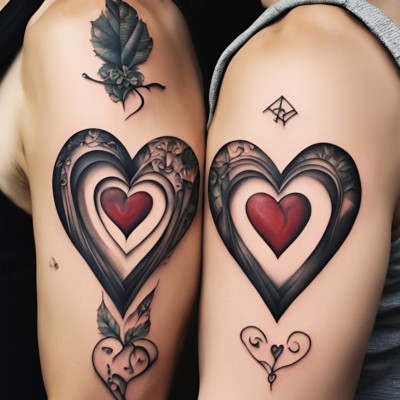 Hearts Tattoos - Couple Matching tattoos