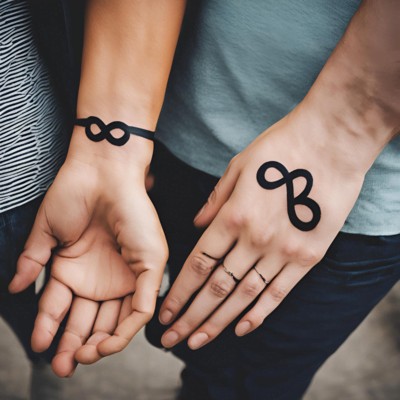 Infinity symbol matching couple tattoos