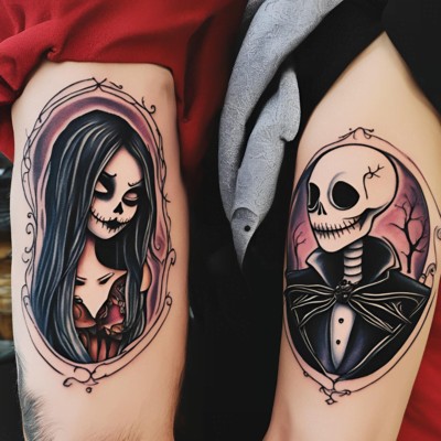 Jack and Sally tattoos - Couple Matching Tattoos