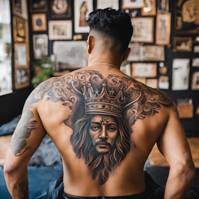 King and Queen Tattoos - Back Tattoos For Men