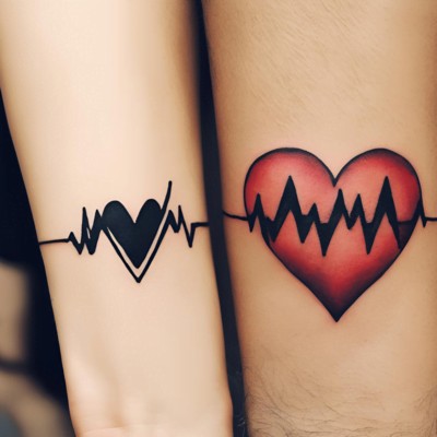 Lifeline Couple Matching Tattoos