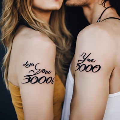 Love You 3000 Couple Matching Tattoo