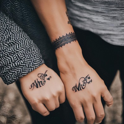 Mr. and Mrs. Tattoo - Couple Matching Tattoo