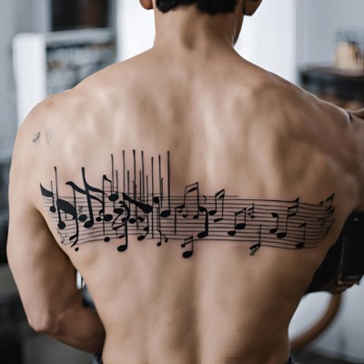 Music Tattoo - Back Tattoo Ideas For Men