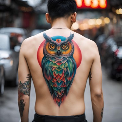 Owl tattoo - tattoos for back