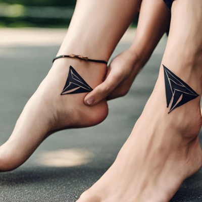 paper planes couple matching tattoo