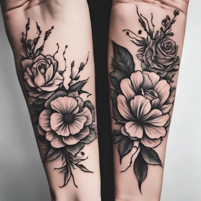 Rose Tattoo Ideas For Matching Couple