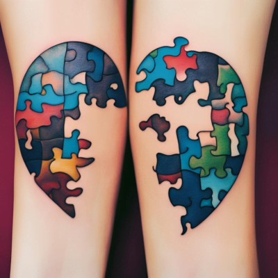Shapes Couple Matching Tattoos
