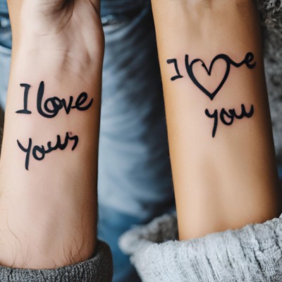 Standard I Love You Couple Matching Tattoo
