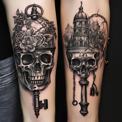 The Skeleton Key tattoo - trending matching couple tattoo