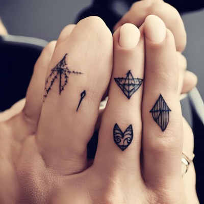 Tiny Symbols Tattoos for Couples