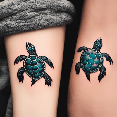 turtles couple matching tattoo