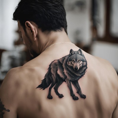 Wolf Tattoo - Back Tattoos ideas for men