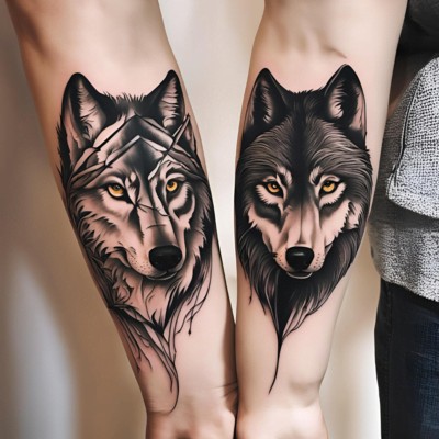 Wolves Tattoo -couple matching tattoo